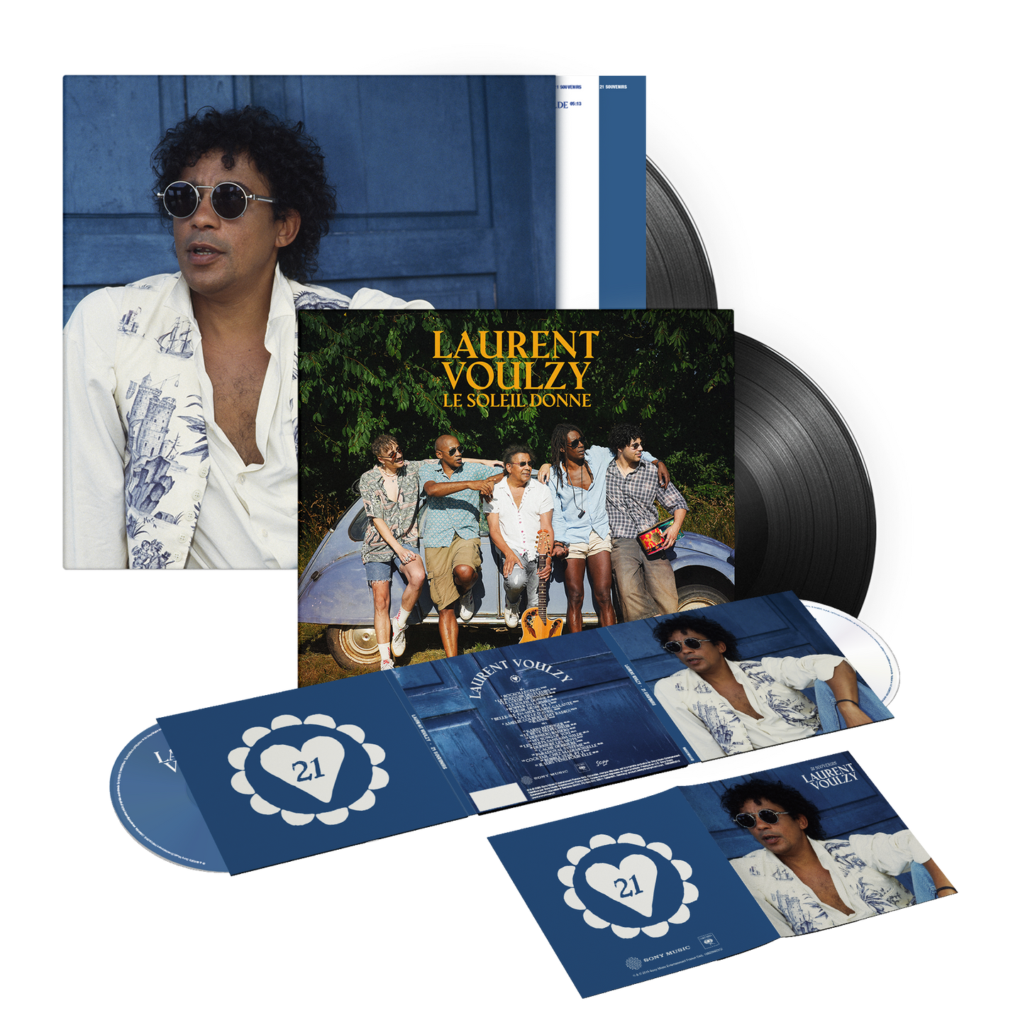 LAURENT VOULZY Bundle 2CD + 2LP "21 Souvenirs" + 45T "Le soleil donne"